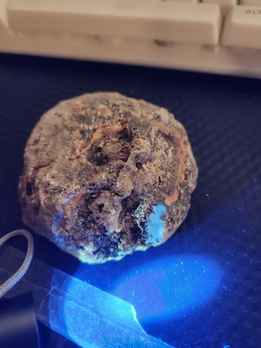 Natural Gray Chalcedony Decorative Half - Known as a Thunder Egg